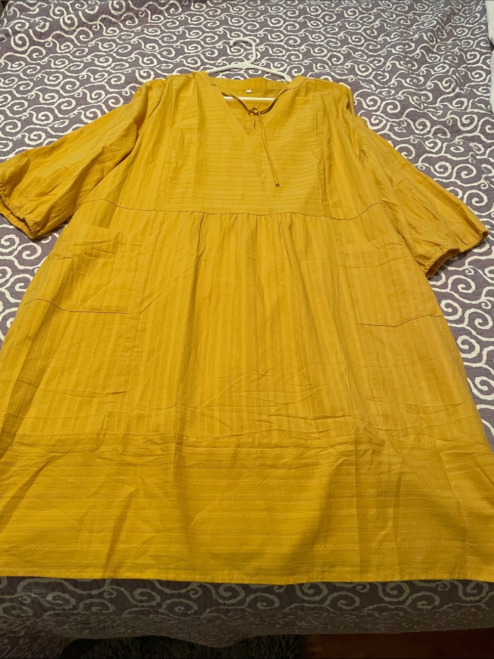 Amazon Mustard Yellow Midi Tunic Dress